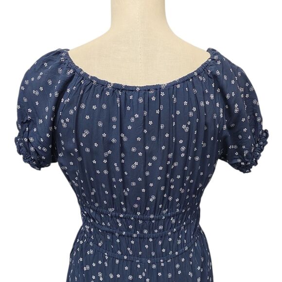 Madewell Womens Sophia Size XS Wide Leg Jumpsuit Navy Blue Ditsy Floral Pockets - Picture 12 of 12